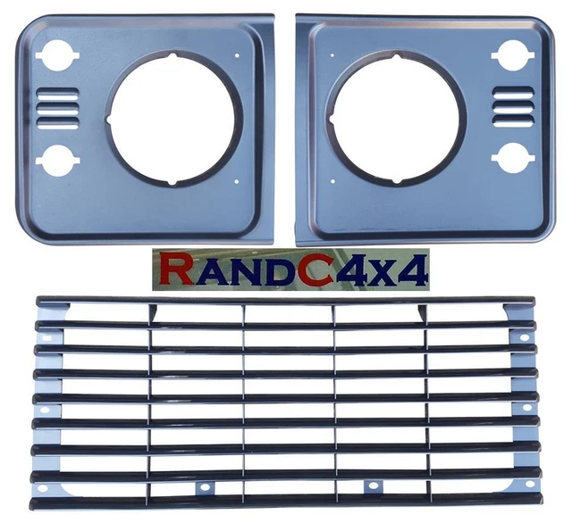 Land Rover Defender Td5 Headlight Surround Finishers & Grill In Black
