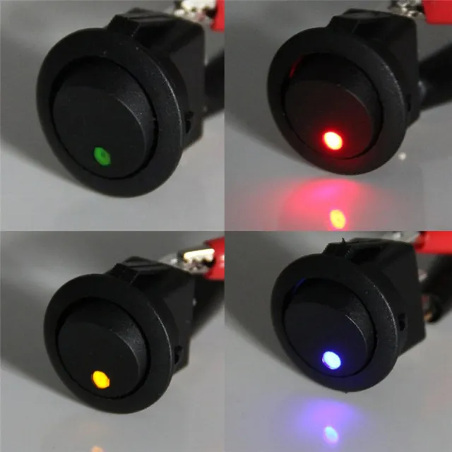 4x Waterproof ON/OFF Car 12V Round Rocker Dot Boat LED Light Toggle Switch Hot 2