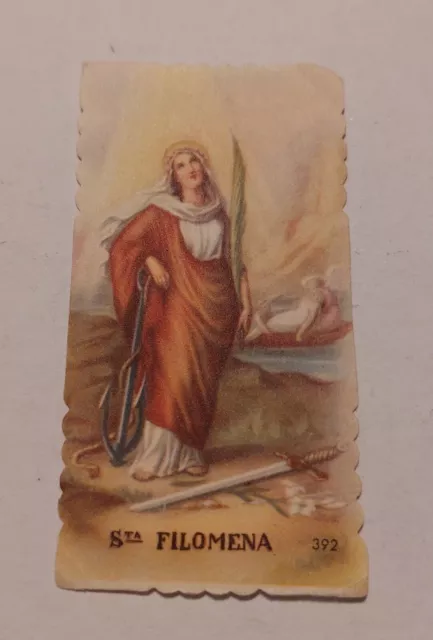 Estampa religiosa antigua SANTA FILOMENA holy card POST CARD