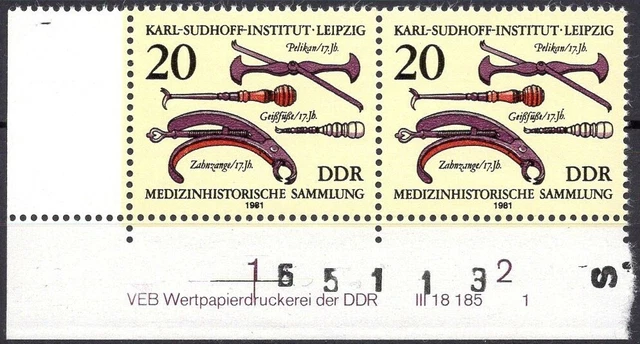 DDR 1981 Mi.Nr. 2641 ** postfrisch Eckrand mit DV Druckvermerk FN 1