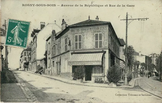 CPA - Rosny-sous-Bois - Avenue de la République et rue de la Gare