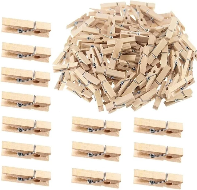 100x Wäscheklammern Holz Klein Holzklammern Holzwäscheklammern Wäsche Klammern