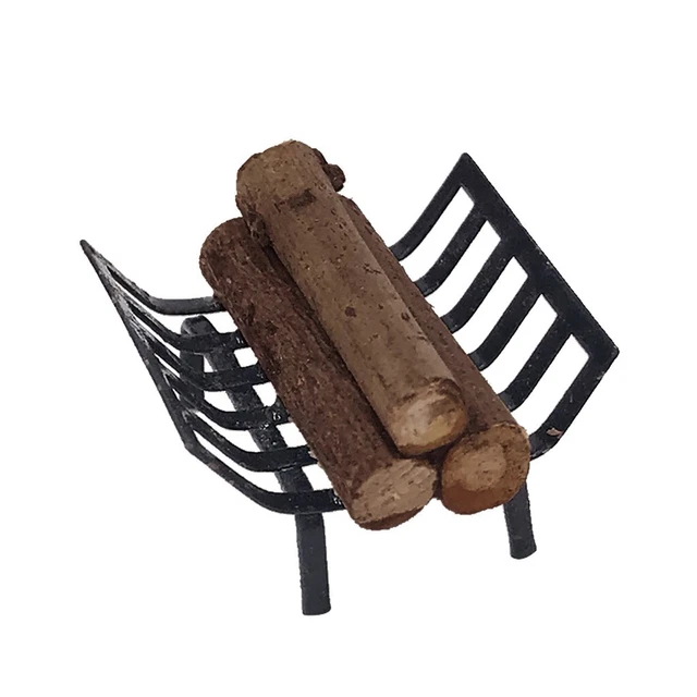 1:12 Dollhouse Furniture Miniature Metal Firewood Rack Kids Pretend Play Toy