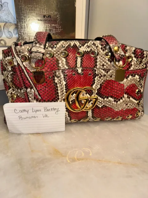 gucci python red and black purse