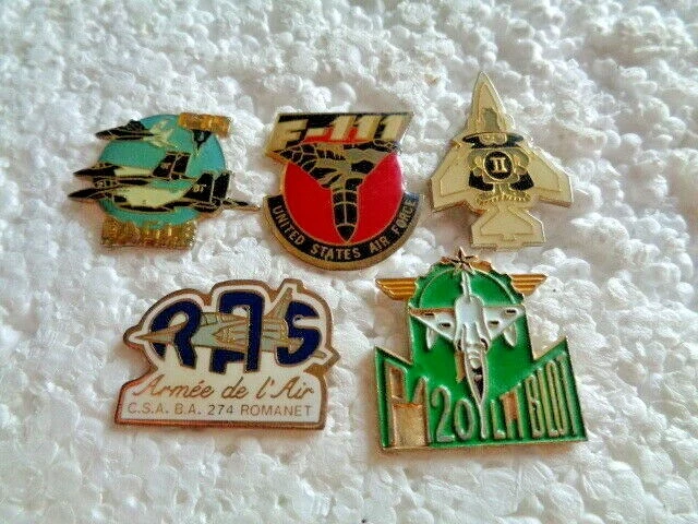 Job lot of 5 Military Squadron related metal lapel pins