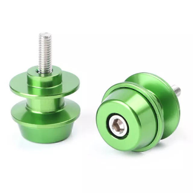 6mm Swingarm Spools Stand Bobbins Sliders for Suzuki GSXR750 600 1992-2019 Green 2