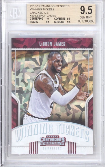 Lebron James Bgs 9.5 2018-19 Panini Contenders Winning Ticket Cracked Ice /25