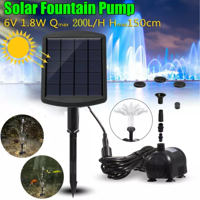 Solar Teichpumpe 10W 230/h Gartenteich Set Wasserspiel Teich Springbrunnenpumpe