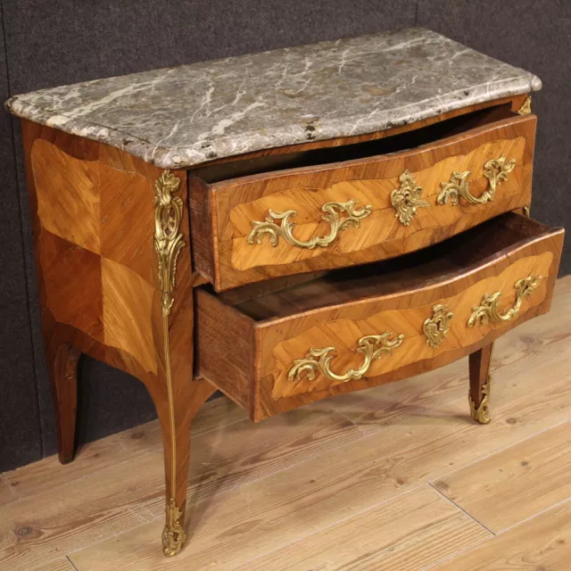 Commode ancienne Louis XV meuble français en placage du 18ème siècle 2