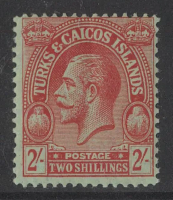 Turks & Caicos Island 1922 KGV 2/- Mult Crown CA Watermark Stamp SG174 MLH 31-24