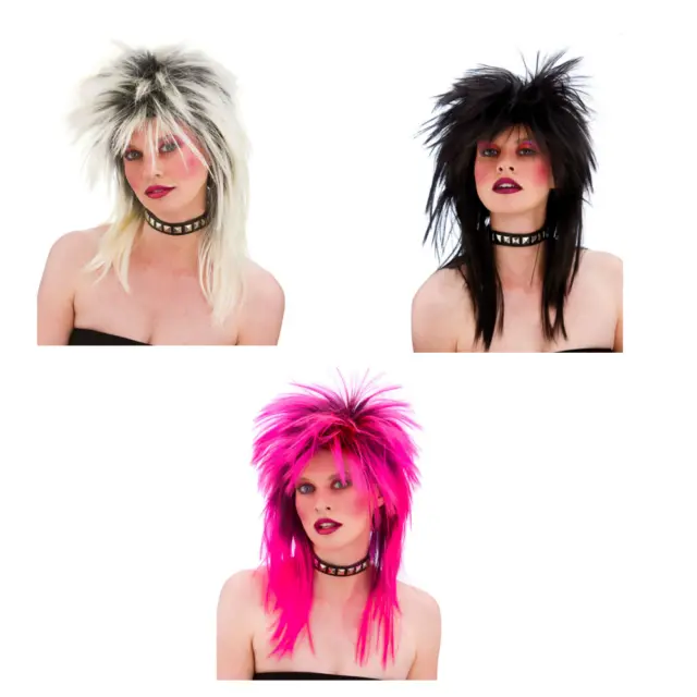 Wicked Costumes Long Rocker Wig 1980s Adult Fancy Dress