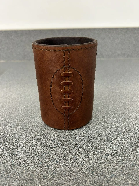 Vinyl Dice Cup with Football Stich design- 4" x 3 "