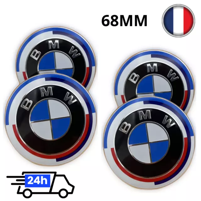 4x 56 mm logo Cache moyeu de roue logos Centre jante pour BMW 50e  Anniversaire - Équipement auto