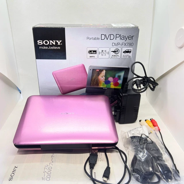 SONY DVP-FX780 7-INCH LCD Portable DVD Player Pink With AC Adapter
