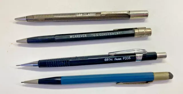 Lot of 4 Vintage Mechanical Pencils  Scripto, Wearever US Goverment & more