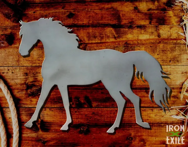 Walking Trotting Horse 03 Equine Farm Ranch Barn Western Metal Wall Art Decor