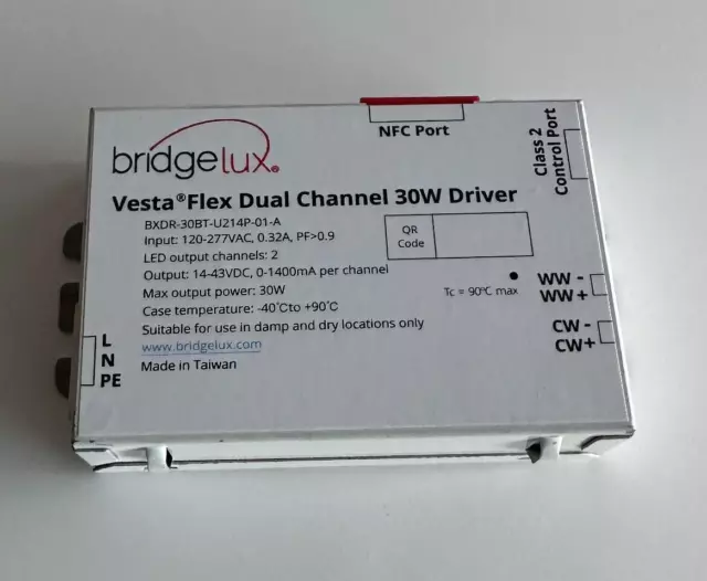 30W LED Driver Bridgelux Vesta Flex Dual Channel 30W Driver BXDR-30BT-U214P-01-A