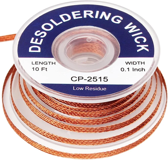 Lesnow solder wick braid with flux Super 10ft Length Desoldering Wick Braid Tool