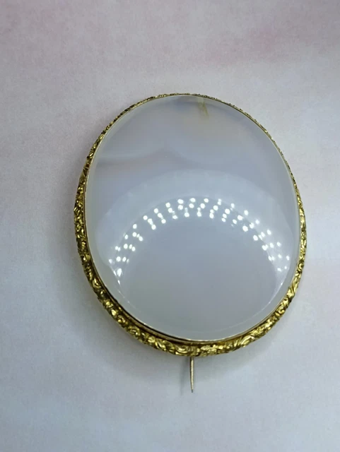 Broche Ancienne Or 14 Carats Agathe 35.98 Grammes