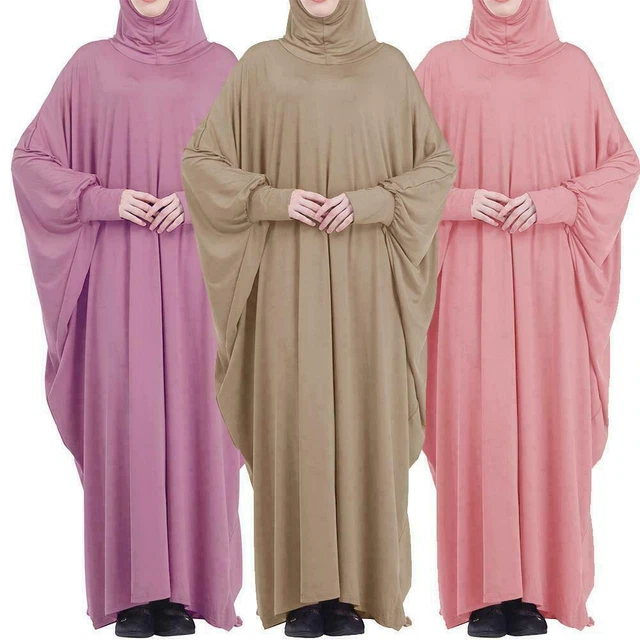 Abito da preghiera musulmano Ramadan unico pezzo donna copertura con cappuccio Abaya completo Z8P8