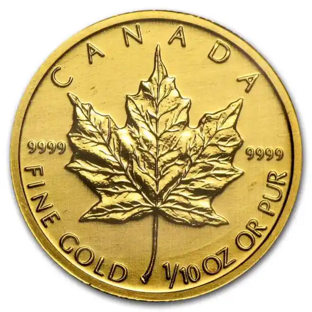 Canada 1/10 oz Gold Maple Leaf (Random Year) - SKU #12