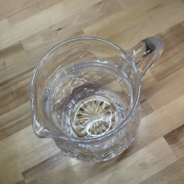 American Brilliant Period Cut Clear Glass Small Pitcher Squat Jug 7” X Fern ABP 4