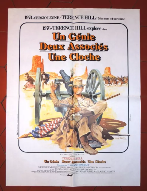 Cinéma. Affiche 60 x 80 cm. Un Génie deux Associés une Cloche. TERENCE HILL 1976