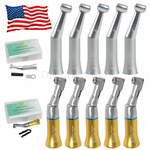 1-5 NSK Style Dental Slow Speed Contra Angle Handpiece Latch/Push Button USPS