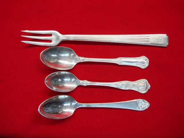 4 Vintage Silverplate Hotel Dining Utensils - 4 Diff. Hotels - Nice, Used Pieces