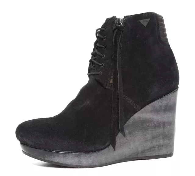 Diesel On The Wedge Des Wedge Suede Bootie Black N6675* Women Size 41 EUR