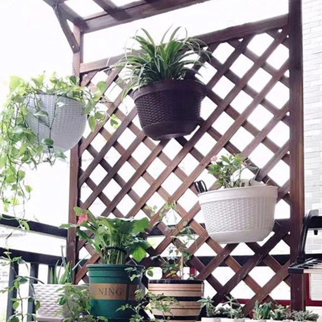 Flower Pot Wall Hanging Planter Plant Pots Wall Mounted Garden Balcony Fence US