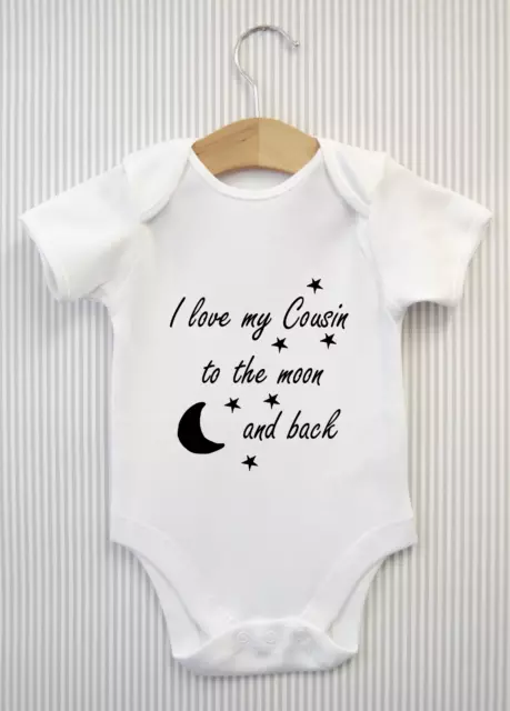 I love my Cousin to the moon & back Babygrow Baby Grow Top Bodysuit Shower Gift