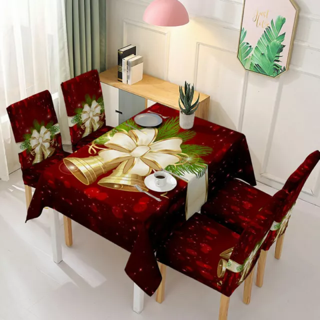 Christmas Tablecloth Dining Table Chair Cloth Cover Xmas Party Kitchen Decor