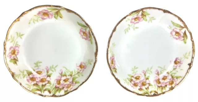 Vtg 30s Depression Era Limoges Elite Works Hand Painted Ruffle Dishes Pink Roses