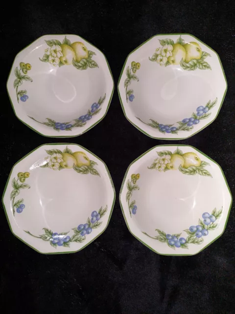 4 Churchill 7 7/8" Victorian Orchard Soup Salad Cereal Bowls Vintage England