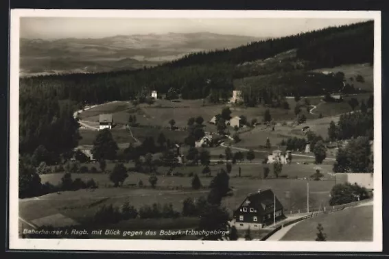 AK Baberhäuser im Riesengebirge, Blick gegen das Boberkatzbachgebirge 1936