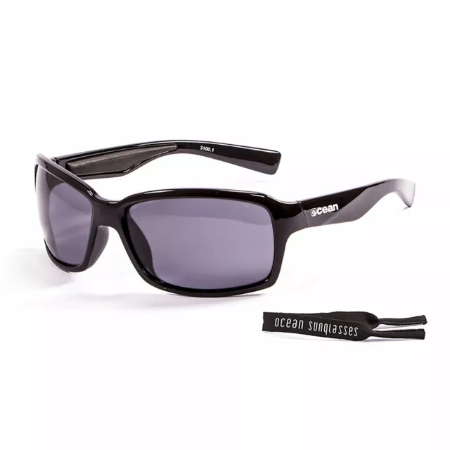 OCEAN VENEZIA Floating Sunglasses Sailing & Fishing, Shiny Black & Smoke Lens