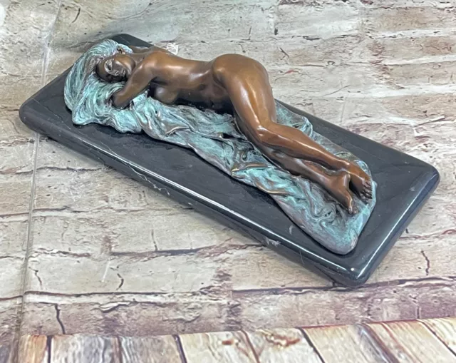 Art Déco Escultura Desnudo Niña Mujer Mama Bronce Estatua Figura Decor Nr