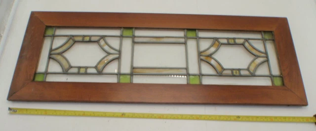 Stained Glass Wood Frame Window Hanging - Possibly Transom 6
