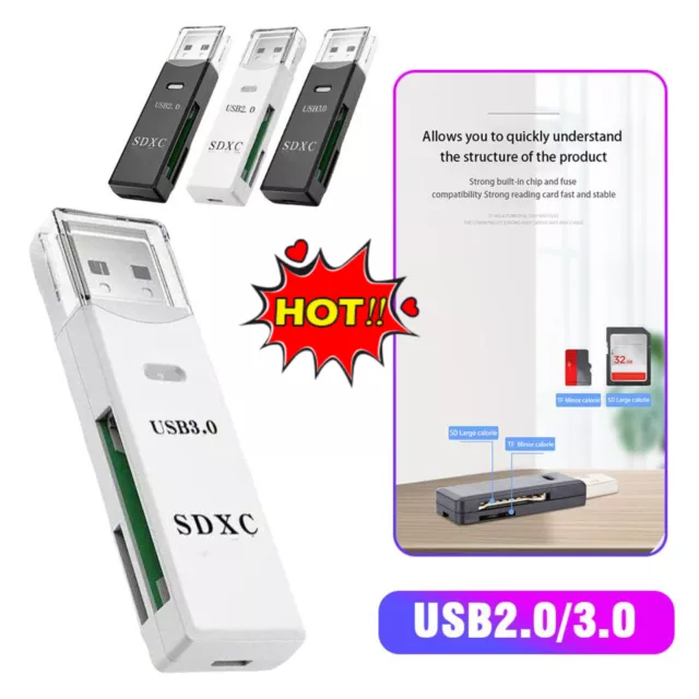 Memory Card Reader Multi USB 3.0High Speed Adapter-Flash Micro SD SDXC TF-NEW