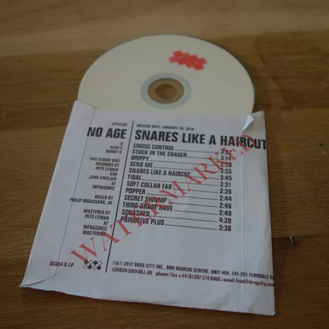 No Age - Snares Like A Haircut - Promo Cd !!!!! Mint!!!!!