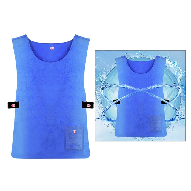 NEWGO Gilet Rafraîchissant Glace – Refroidissement Immédiat Et Durable, 4 Poches Pour Packs, Réglable Unisexe Été Chaud