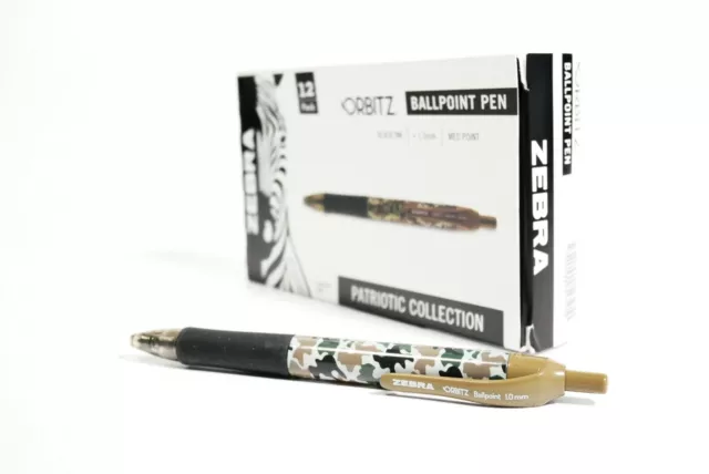 12 pack, CAMO Zebra Orbitz Retractable Ballpoint Pen. Brand new, free shipping!