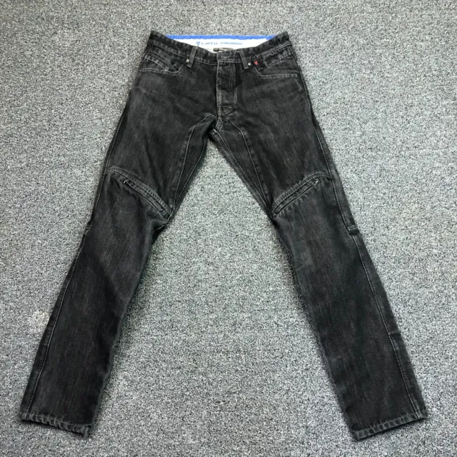 Dainese Pants Mens 30 Black Denim Jeans Motorcycle Knee Pads Italy Made