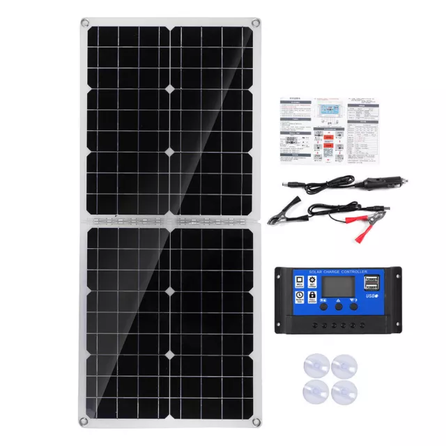 50W Solar Panel kit battery Charger Controller Caravan Van Boat Flexible RV