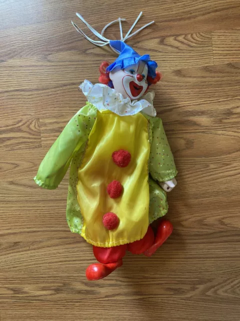 Vintage Heritage Mint Clown Doll RARE green Red Collectible Circus Creepy Happy