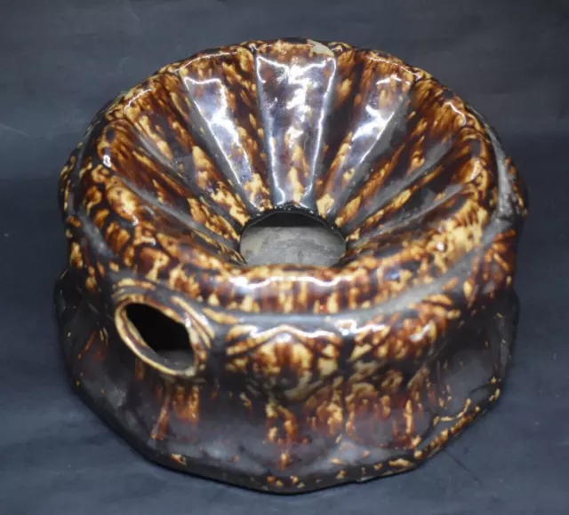 ANTIQUE ROCKINGHAM BROWN Glazed Spittoon Cuspidor Pottery 1800's $18.00 ...