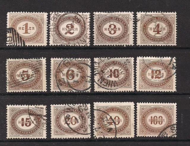 Austria 1899, Postage Due stamps, full set SC# J22-33 (ref 6069)