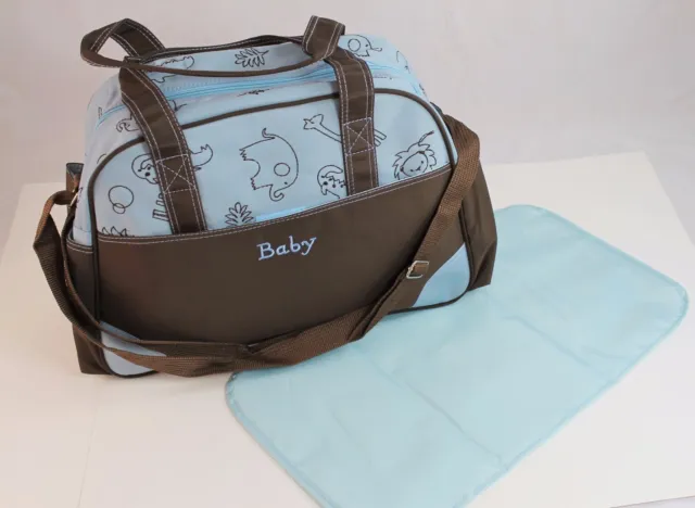 Blue Larger Baby Diaper Nappy Changing mat Mommy Tote Handbag Bag US Seller