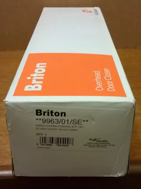 Briton 9963/01/SE elektromagnetischer Türschließer offen/frei schwingen silber/schwarz